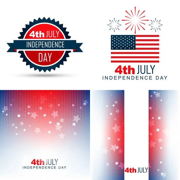 Simple set of american independence day background illustration — Stock Vector