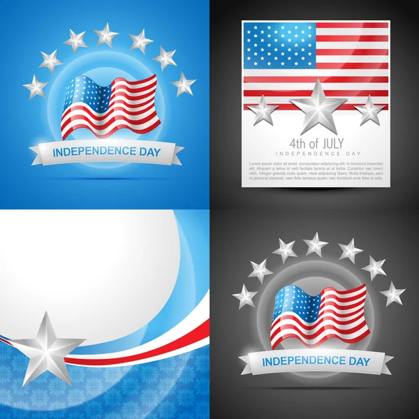 Snygg uppsättning av amerikanska självständighetsdagen bakgrund illustration Stockvektor
