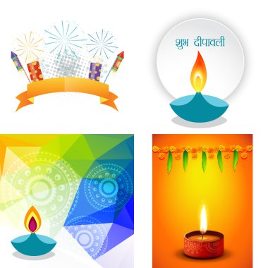 diwali arka plan illust farklı türde vektör toplama