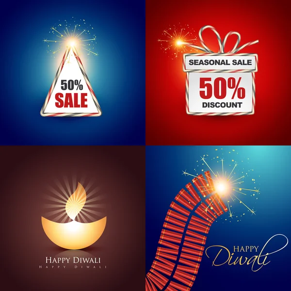 Coleção vetorial de fundo diwali — Vetor de Stock