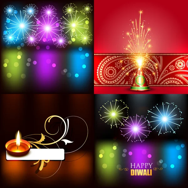 Vector collection of beautiful background of diwali design — 图库矢量图片