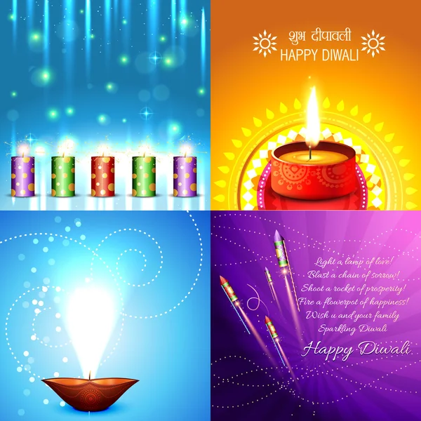 Vector collection of beautiful background of diwali design — Stock Vector