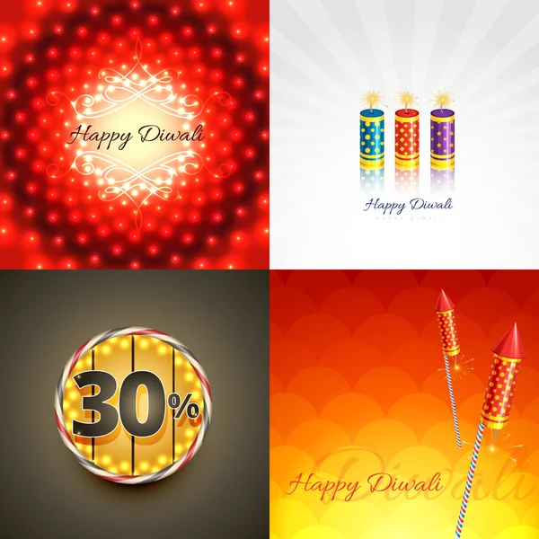 Vector set of diwali background illustration — Stock Vector