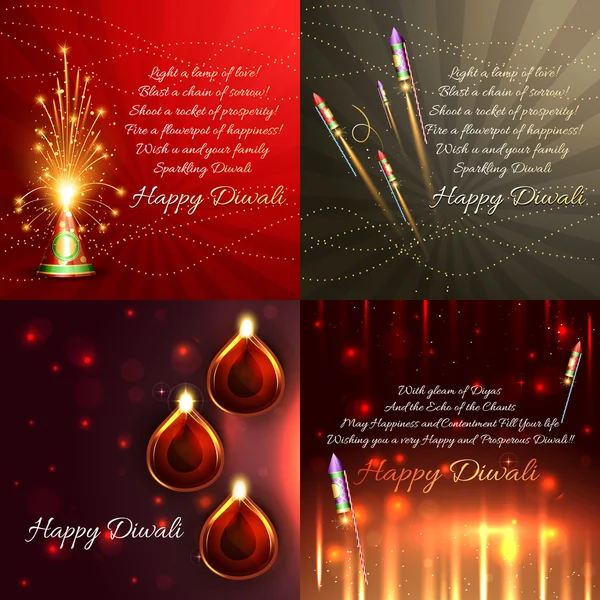 Vector set of diwali background — Stock Vector