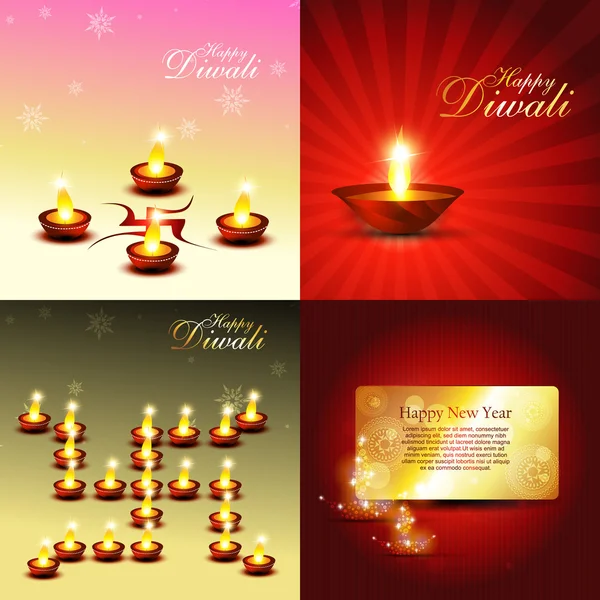 Vector set of diwali background — 图库矢量图片