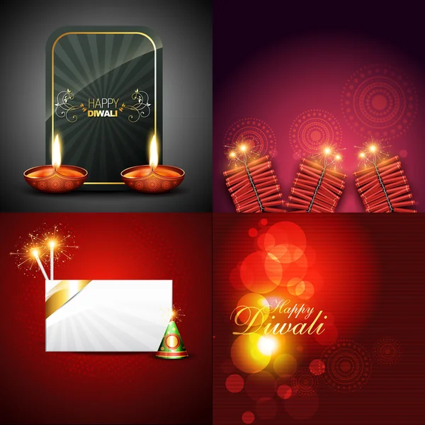 Vector collection of beautiful diwali background — ストックベクタ