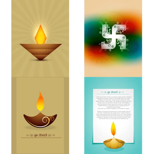 Jeu vectoriel d'illustration de fond diwali — Image vectorielle