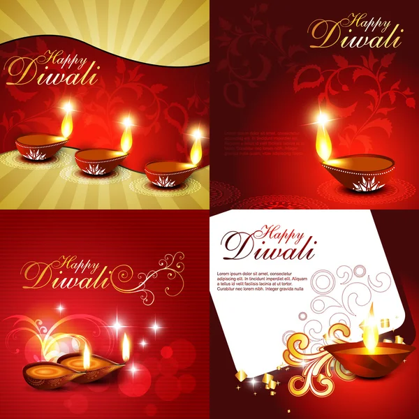 Conjunto vetorial de fundo feriado diwali — Vetor de Stock