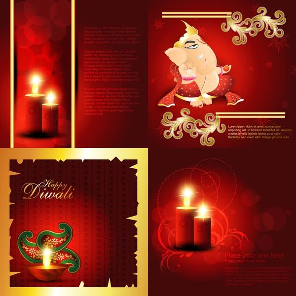 A hindu fesztivál a diwali háttér illusztráció — Stock Vector