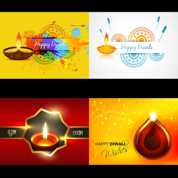 Vector collection of diwali background illustration 로열티 프리 스톡 벡터