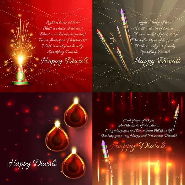 Vector set of diwali background Jogdíjmentes Stock Illusztrációk
