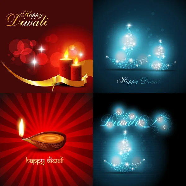 Vector collection of beautiful background of diwali design 로열티 프리 스톡 일러스트레이션