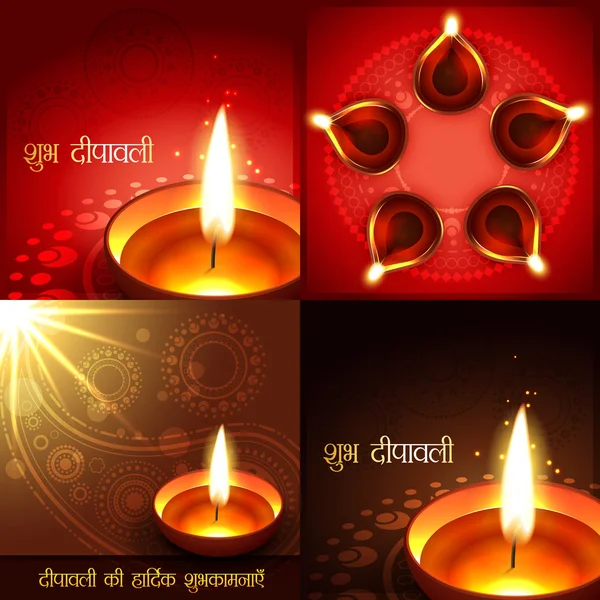 Set of beautiful diwali background illustration Vectorbeelden