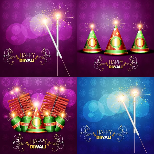 Collection of diwali festival background illustration Stock Illustration