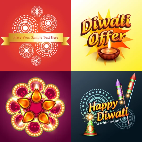 Vector set of diwali background Stock Vector