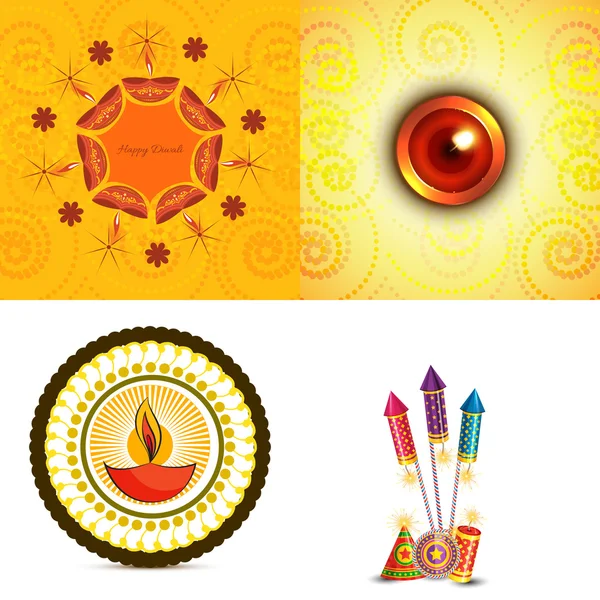 Vector set of diwali background illustration Vector Graphics