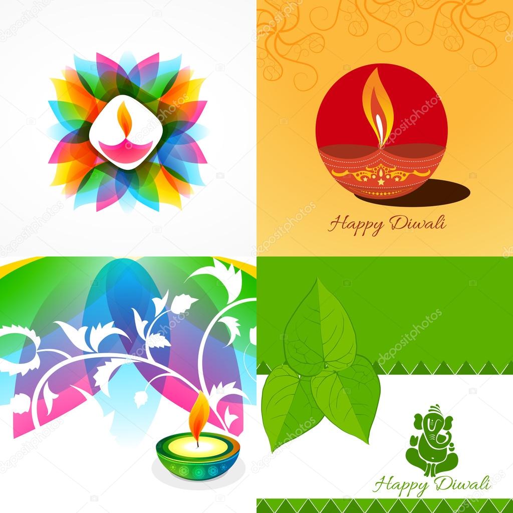 vector collection of different types of diwali background illust