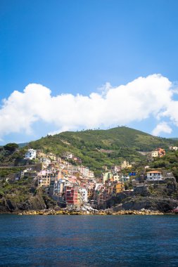 Riomaggiore Cinque Terre, İtalya - yaz 2016 - görünümü