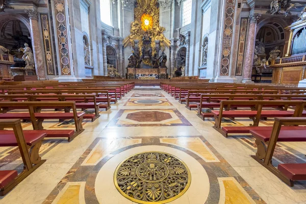 Bazylika Piotra Państwo Watykańskie Rzymie Wnętrze Duchem Świętym Berniniego Dove — Zdjęcie stockowe