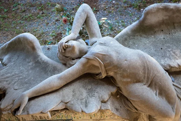 Genova Italia Giugno 2020 Antica Statua Dell Angelo 1910 Marmo — Foto Stock