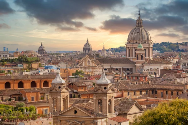 Rome Italy Circa August 2020 Panoramic Cityscape Sunset Sky Clouds — Stock Photo, Image