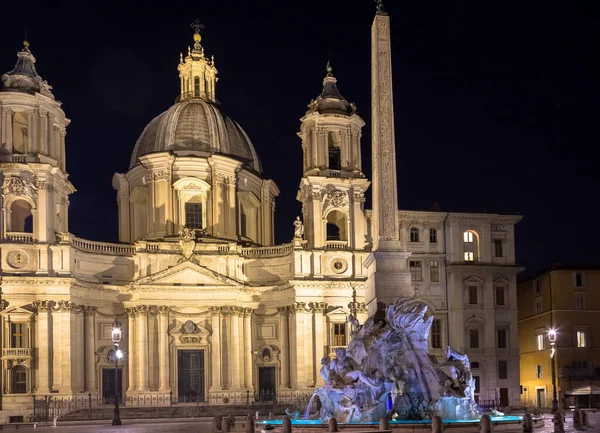 Řím Itálie Circa August 2020 Piazza Navona Navonské Náměstí Slavnou — Stock fotografie