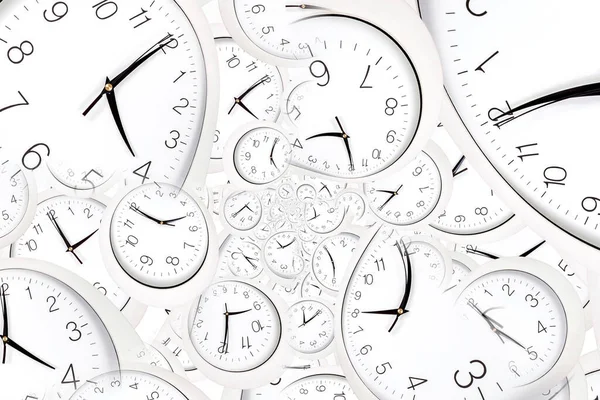 Sonsuz Saat Sarmalı Ile Droste Etkisi Arka Planı Zaman Son — Stok fotoğraf