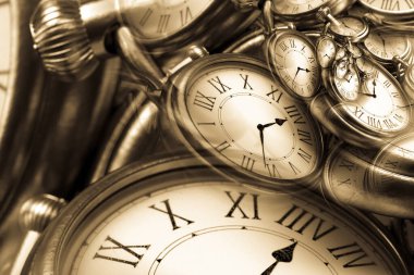 Sonsuz saat sarmalı ile Droste etkisi arka planı. Zaman ve son teslim tarihi ile ilgili kavramlar için soyut tasarım.