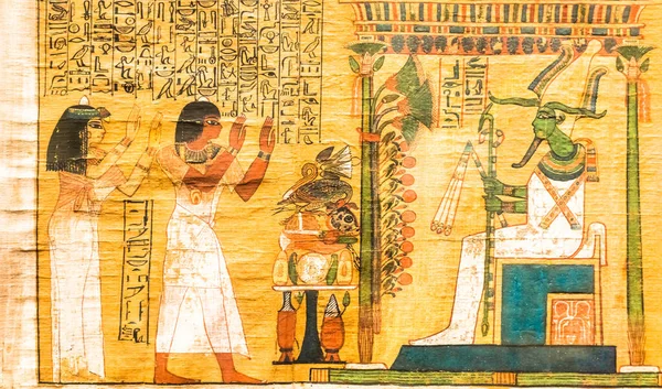 Turin Itálie Circa Květen 2021 Staroegyptský Papyrus Hieroglyfickým Pohřebním Textem — Stock fotografie