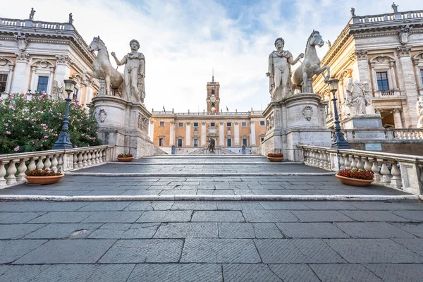 Roma Italia Circa Agosto 2020 Escalera Plaza Del Capitolio Piazza — Foto de Stock