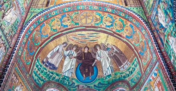 Ravenna Włochy Circa August 2020 Historyczna Mozaika Bizantyjska Bazylice Witalija — Zdjęcie stockowe