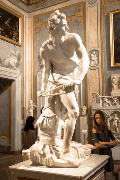 Ρωμη Ιταλια Αυγουστου 2018 Αριστούργημα Του Gian Lorenzo Bernini David — Φωτογραφία Αρχείου