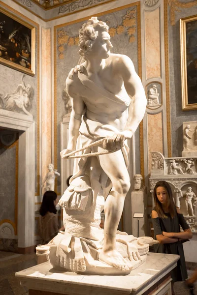 Rome Italy Augus2018 Gian Lorenzo Bernini Masterpiece David Dated 1624 — 스톡 사진