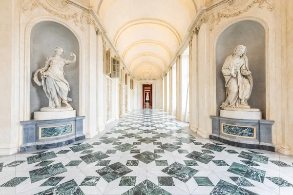 Venaria Reale Italien Circa Maj 2021 Korridor Med Golv Lyxmarmor — Stockfoto