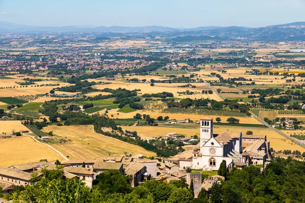 Assisi Paese Umbria Italia Città Famosa Più Importante Basilica San — Foto Stock