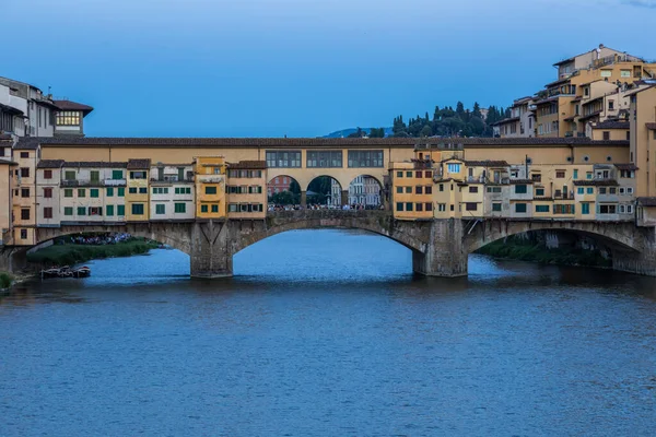 Florença Itália Por Volta Junho 2021 Pôr Sol Ponte Vecchio — Fotografia de Stock
