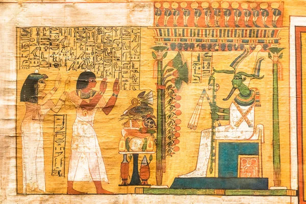 Turin Italien Circa Mai 2021 Altägyptisches Papyrus Mit Hieroglyphischem Grabstein — Stockfoto