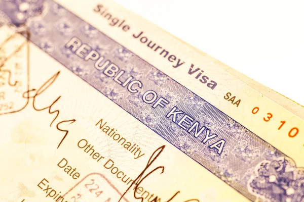 肯尼亚签证 — 图库照片