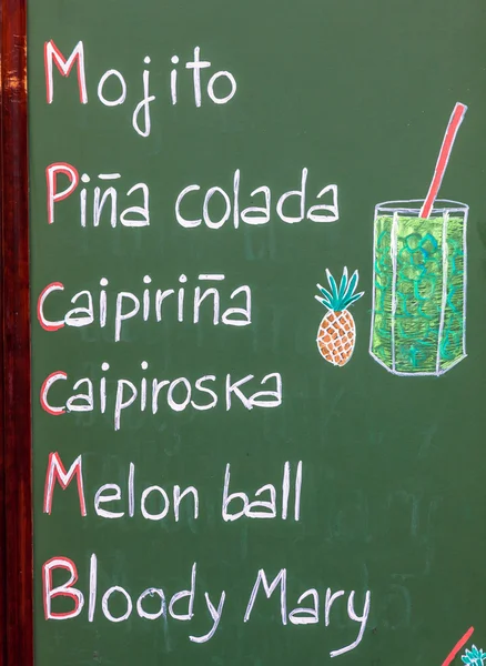 Exterior menu cartel in Barcelona - Spain — Stock Photo, Image