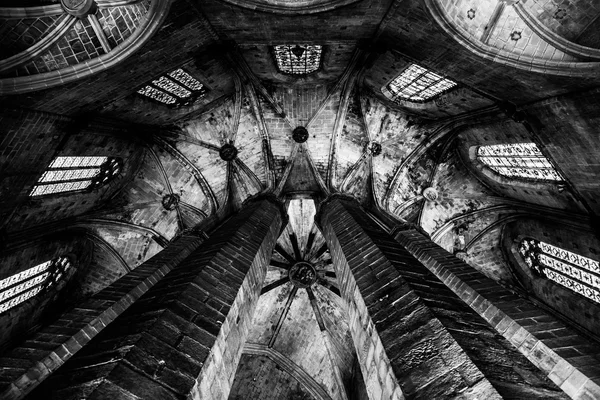 Interno chiesa gotica — Foto Stock