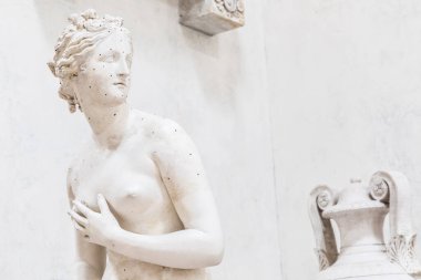 Possagno, İtalya - Haziran 2024: Heykeltıraş Antonia Canova 'nın Venüs heykeli, 1820, alçı.