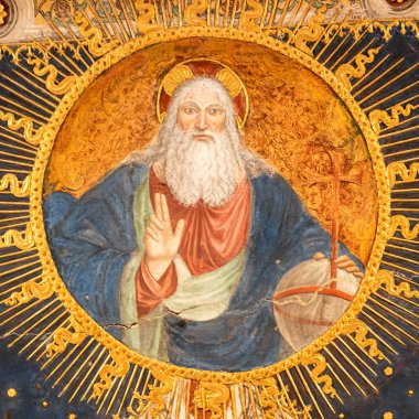 San Maurizio al Monastero Maggiore kilisesinden Tanrı 'nın Fresco detayı, Milans Sistine Şapeli olarak da bilinir..