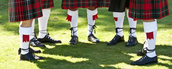 Λεπτομέρεια του αρχικού σκωτσέζικα σκωτσέζικες φούστες, κατά τη διάρκεια αγώνων υψίπεδα — Φωτογραφία Αρχείου