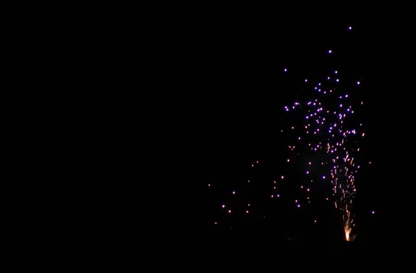 Festive Fireworks Black Sky — Stock Photo, Image