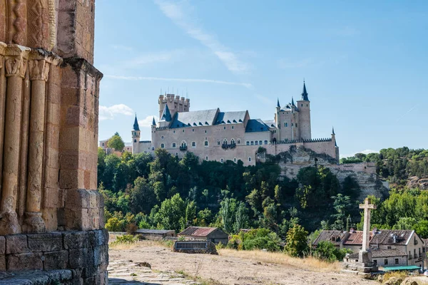 Low Angle View Alcazar Stone Castle Palace Located Walled Old – stockfoto