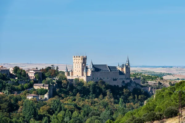 Luftaufnahme Des Alcazar Eines Steinernen Burg Palastes Der Ummauerten Altstadt — Stockfoto