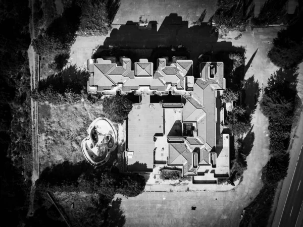 Aerial View Ruins Once Famous Brutalist Hotel Close Alarcon Cuenca — Stock Photo, Image