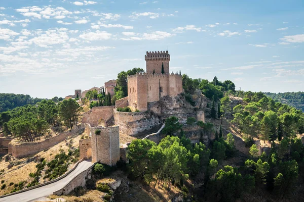 Castle Fortified Medieval Town Alarcon Cuenca Castilla Mancha Surrounded Jucar — Stock Photo, Image