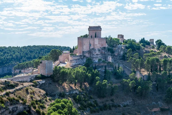 Castle Fortified Medieval Town Alarcon Cuenca Castilla Mancha Surrounded Jucar — Stock Photo, Image