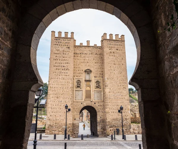 Blick Auf Die Mittelalterliche Alcantara Brücke Über Den Tejo Toledo — Stockfoto